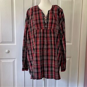 Bit & Bridle brand button shirt in Fall colors, plaid, size 2X